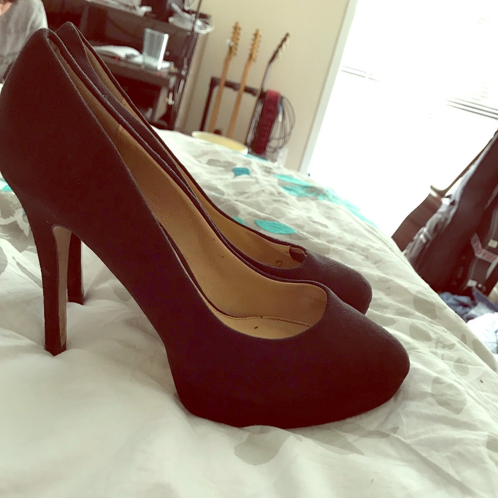 Black suede heel